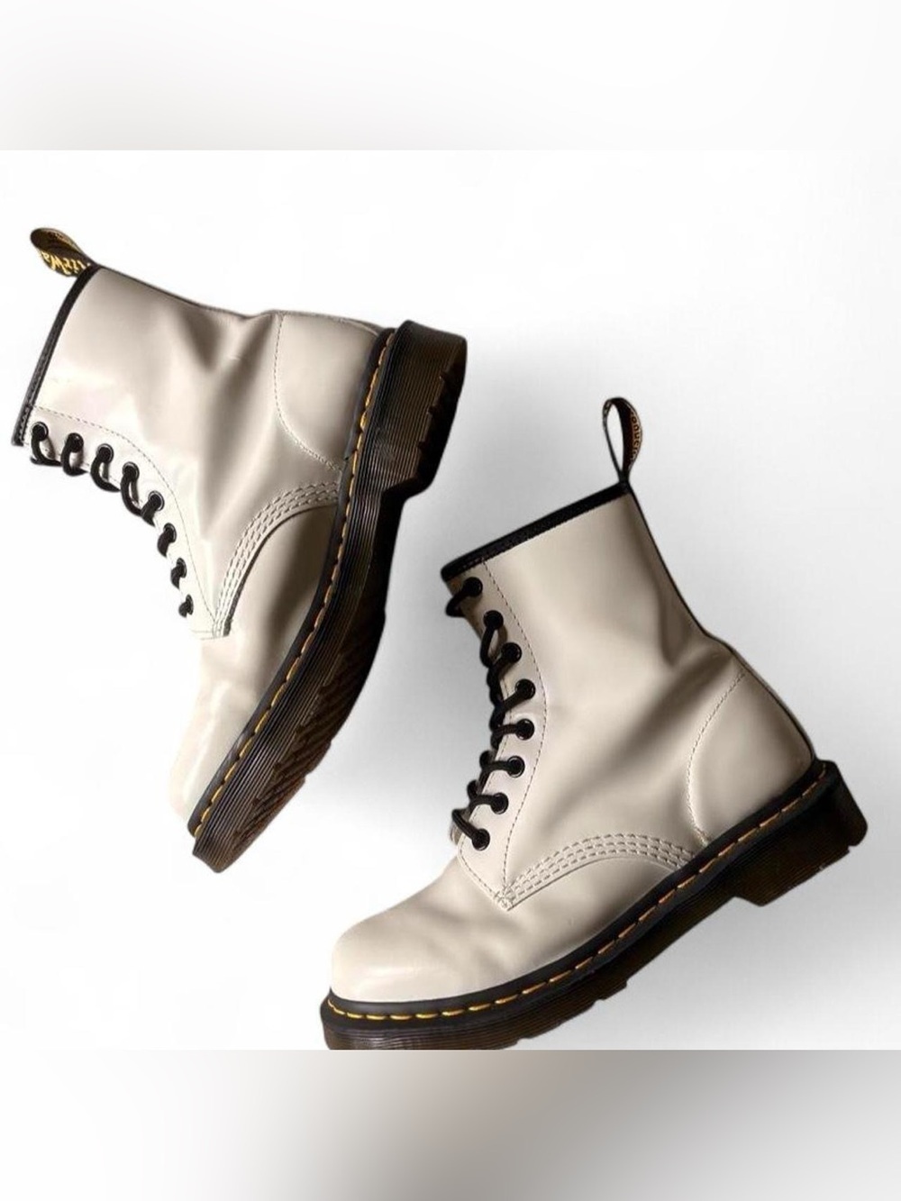 Dr. Martens Air Wair 11821 White Lace-Up Leather Combat Boots Women’s US 8 Punk